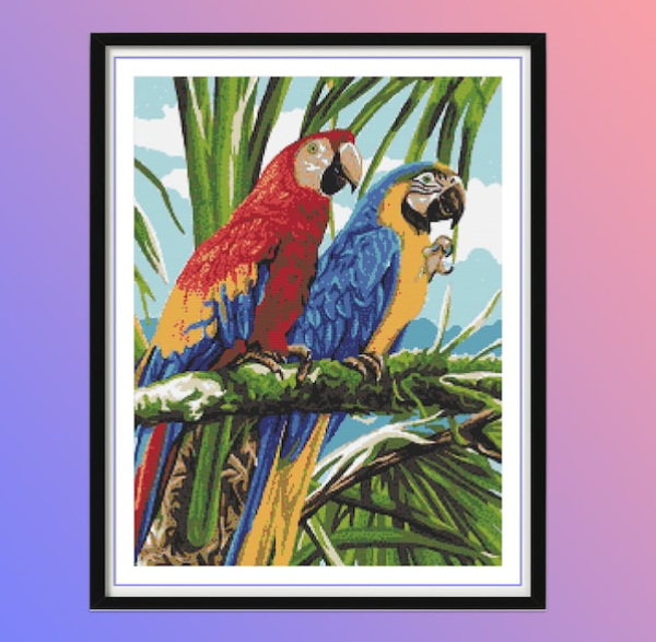 Diamond Painting Aras Papageigen